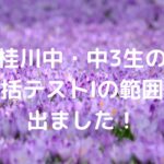 桂川中・中3生へ統括テストⅠの範囲が出ました！