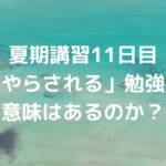 夏期講習11日目 「やらされる」勉強に意味はあるか？